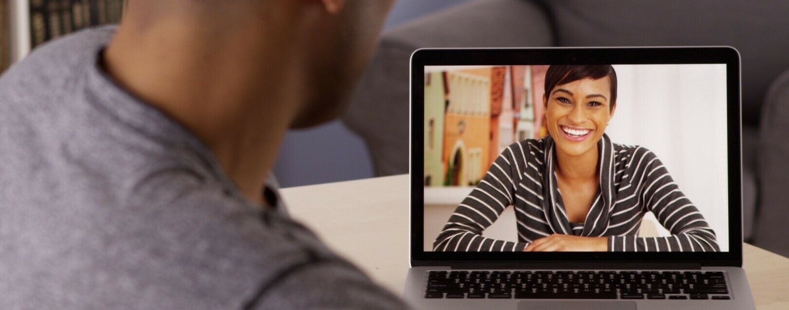 Two people having a discussion over a video conferencing platform. Tools like these make remote user interviews and usability testing possible.