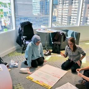 From left: Fatima, Andee & Jen, the Code for Canada fellows at Transport Canada.